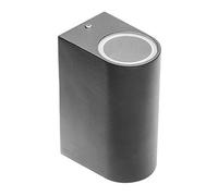 GTV Tiago - Lámpara de pared para exterior, lámpara de pared, lámpara de fachada, lámpara de exterior, bombilla GU10, luz DOWN, luz UP&DOWN, IP54, color negro