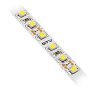 GTV Tira de luz LED 3528, 2 m, 120 LED/m, blanco cálido, 3200 K, 9,6 W/m, 12 V CC, IP20, 550 lm/m, 8 mm de ancho, con mini AMP Easy Click