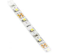 GTV Tira LED 50m Rollo Flash 2835MW, 60 LEDs/m, Regulable, cortable cada 5cm, 3,7W/m, 12V DC, 8mm de ancho, Banda de Luz para Muebles Cocina, Blanco Cálido 3200K