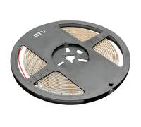 GTV Tira LED 5m Rollo FLASH 2835, IP65 Resistente al Agua, 60 LEDs/m, Regulable, 12V DC, 8mm de Ancho, Banda de Luz cortable, Blanco Frío 6500K para iluminación indirecta