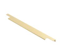 GTV Tirador de Mueble de Canto LIND, Diseño Minimalista Moderno, Longitud 796 mm, Distancia entre ejes 2x352 mm, de Aluminio, Color Oro Cepillado Claro