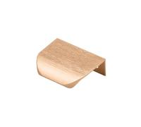 GTV Tirador de Mueble de Perfil HEXA, Aluminio, Distancia Ejes 32 mm, Longitud 50 mm, Montaje en Canto, Diseño Moderno Minimalista, Color Latón Claro Cepillado