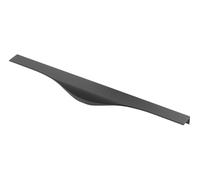 GTV Tirador de Mueble de Perfil PICADO, Diseño Minimalista para Montaje en Canto, Longitud 596 mm, Distancia entre Ejes 2x256 mm, Aluminio, Negro Mate