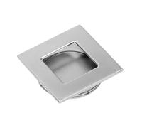 GTV Tirador Empotrado Cuadrado B226, Diseño Minimalista para Puertas Correderas, 40,5 x 40,5 mm, Material ZnAl, Acabado Aluminio para Muebles y Armarios