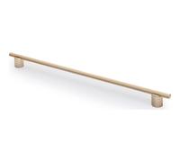 GTV Tirador para Mueble LINEA - Tirador de Barra Aluminio 370 mm, Tirador de Cocina Tirador de Armario Dorado Claro Cepillado, Distancia entre Ejes 320 mm, Estriado, Moderno