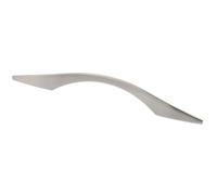 GTV Tirador para Mueble Moderno EAST, Distancia entre Ejes 128 mm, Longitud 215 mm, Asa de Metal ZnAl, Acabado Acero Cepillado para Cocina, Baño y Armarios
