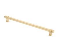 GTV - Tirador para muebles IMPERIAL | Tiradores para muebles | Largo 29 cm | Distancia entre orificios 25,6 cm | ZnAl | Oro cepillado