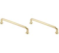 GTV - Tirador para muebles NORD | Tiradores para muebles | Largo 17,45 cm | Distancia entre orificios 16 cm | ZnAl |Oro cepillado (Paquete de 2)