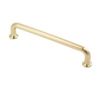 GTV - Tirador para muebles NORD | Tiradores para muebles | Largo 17,45 cm | Distancia entre orificios 16 cm | ZnAl |Oro cepillado