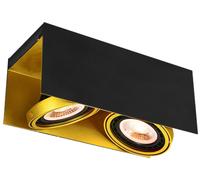 GTV Verso lámpara de techo 2x40 W negro-dorado OS-VERSO2-11-DEC