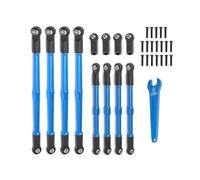 GTVNPOA para Traxxas para Summit para Revo 2.0 1/10 Juego De Tensores De Varilla De Empuje De Metal 5319X 5338R Piezas Y Accesorios De Repuesto para Coche RC RC Barra Dirección(Blue)