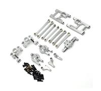 GTVNPOA Piezas Coche Teledirigido para Wltoys 124006 12423 12427 12428 12429 1/12 Kit Barra Enlace Conjunto Copa Dirección Metal Accesorios Coche RC Actualización Reemplazo Uso(Silver)