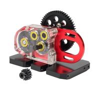GTVNPOA RC Caja transmisión para SCX10 Pro para Capra para LCG 1/10 Acrílico Transparente 2Low Transmisión 30% OD Caja De Cambios RC Crawler Comp Builds Gspeed para Chasis(Red Fiber Set)