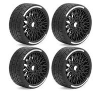 GTVNPOA RC Coche Goma Ruedas Compatible con ARRMA para Infraction para Limitless para Felony 1/7 1/8 RC Actualización De Coche Piezas De Repuesto Accesorios Neumáticos De Goma(Black)