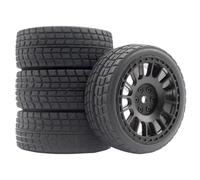 GTVNPOA RC Coche Goma Ruedas Compatible con Rolly XV02 para TT01 1/10 RC, Actualización De Coche, Piezas De Repuesto, Accesorios, Llanta De Rueda De Neumáticos Hexagonal De 12mm Y 68mm(Black)