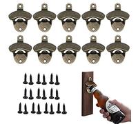 Gtwinsone 10 Piezas Abridor Cerveza Pared Abrebotellas Cerveza Pared Abridor Botellas Pared Vintage con Tornillo Para Bares, Restaurantes, Cocinas, Cafeterías
