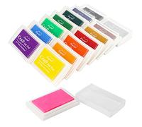 Gtwinsone 15 Couleurs Encre Tampon Encreur Enfant Coussins Encreurs Lavable Tampon Scrapbooking Non Toxique Encre Empreinte Doigt 7,5 X 5,5cm pour Artisanat Textile Feutre Stamp Scrapbooking Card