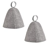 Gtwinsone 2 Piezas Gorro de Sauna de Fieltro Sombrero para Sauna Anti Heat Sauna Hat Gorra de Fieltro para Sauna Sombrero de Sauna para Hombres y Mujer Baño Protección de la Cabeza (Gris)