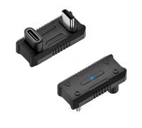 Gtwoilt Adaptador USB-C en forma de U (13,5 mm de espacio) para ROG Ally y Switch, conector de mano de 180 grados tipo C macho a hembra, soporta carga rápida PD 3.1 de 140 W, transferencia de datos de