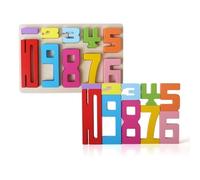 GTYARYUA Bloques Construccion Niños, Bloques de Construcción de Números de Madera, 1-10 Wooden Number Blocks, Bloques Numéricos Juguetes para Apilar y Equilibrar, para Niños a Partir de 3 Años