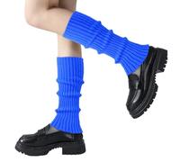 GTYARYUA Calentadores, Calentadores Mujer, Los Años 80-90 para Calentadores Niña, Leg Warmers, Calentadores Piernas Mujer, Adecuado para Mantener el Calor en Invierno (azul, Talla única)