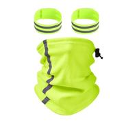 GTYHH 1 Bufanda para Correr De Noche, 1 Par De Muñequeras para Correr De Noche, Bufanda De Tubo para Mujer, Bufanda Cálida De Invierno para Hombres, Bufanda Reflectante para Bicicleta