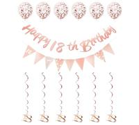 GTYHH 1 Conjunto De La Decoración De La Pancarta del Cumpleaños Número 18 Y 6 Piezas Cole Espiral, Bandera De Crianza De Papel Colorida, Fiesta De Cumpleaños -Props, Decoración De Niña.