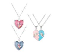 GTYHH 1 Par De Collares De Arcoíris, 1 Par De Collares Magnéticos De Dibujos Animados, Collares De Amistad De Plata para Mujer, Coles En Forma De Corazón para Mujer, Collares De Joyería De Moda