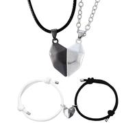 GTYHH 1 Par De Collares Y 1 Par De Pulseras, Joyería Cole En Forma De Corazón, Joyería De Pareja, Joyería Magnética Creativa, Joyería Simple Y Versátil.