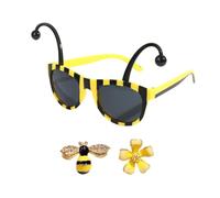 GTYHH 1 Par De Gafas De Abeja, 1 Par De Pendientes De Flores De Abeja, Gafas De Baile En La Playa, Pendientes De Animales Para Niñas, Decoración De Fiesta Hawaiana.