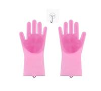 GTYHH 1 Par De Guantes De Silicona, 1 Gancho Transparente, Guantes De Limpieza para Lavavajillas, Guantes De Cocina, Guantes Antideslizantes, Herramientas De Limpieza