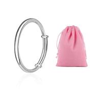 GTYHH 1 Pieza De Pulsera para Mujer, 1 Pieza De Bolsa De Almacenamiento, Pulsera De Plata para Mujer, Pulsera Deslizante Simple, Pulsera De Apertura Ajustable, Adecuada para Damas Y Niñas