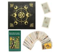 GTYHH 1 Pila De Cartas De Tarot Vitro Y 1 Mantel. El Patrón Es Claro Y Fácil De Reconocer. Es Espeso Y Duradero Y Se Mezcla Fácilmente. Es Adecuado para Adivinar Y Aprender A Interpretar El Tarot.