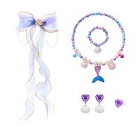 GTYHH 1 Pulsera, 1 Collar, 1 Anillo, 1 Par De Aretes Y 1 Horquilla con Lazo, Lindas Joyas para Niña, Accesorios De Disfraces, Accesorios De Cosplay