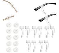 GTYHH 10 Pares De Ganchos Antideslizantes para La Oreja, 5 Pares Cada Uno En Forma Larga Y Redonda, Silicona Transparente, Soporte Detrás De La Oreja, Accesorios Antideslizantes para Gafas.