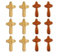 GTYHH 12 Piezas Cruces De Madera, Artesanías De Madera, Mini Cruces, Cruces Livianas Y Portátiles