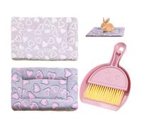 GTYHH 2 Alfombrillas De Algodón para Mascotas Y 1 Juego De Escobas Pequeñas, Almohadillas Térmicas para Mascotas, Almohadillas Suaves para Dormir para Mascotas, Suministros para Mascotas