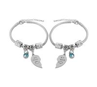 GTYHH 2 Bestias En Forma De Corazón, Pulseras De La Amistad, Pulseras Ajustables, Joyas De Moda Y Simples, Regalos para Buenos Amigos, Adecuados para Bodas, Reuniones, Reuniones