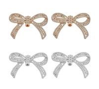 GTYHH 2 Pares De Clips Para Zapatos Con Lazo Para Mujer, Clips Para Zapatos Con Purpurina, Lazos De Tacón Alto, Clips Para Zapatos Con Lazo De Diamantes, Accesorios Para Zapatos De Fiesta Para Mujer
