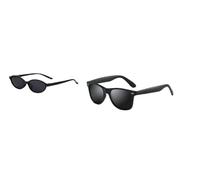 GTYHH 2 Pares De Gafas De Sol Negras Y 1 Cadena Para Gafas Negra, Gafas De Sol De Moda, Protección Uv, Correa Para Gafas Para Evitar Pérdidas.