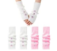 GTYHH 2 Pares De Lindos Guantes De Estrella, Guantes Sin Dedos Para Mujer, Calentadores De Brazos, Muñequeras Para Mujeres, Guantes De Estudiante