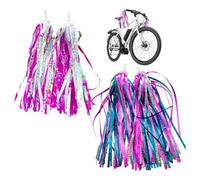 GTYHH 2 Pares De Serpentinas para Manillar De Bicicleta, Decoraciones para Bicicletas para Niños, Serpentinas para Bicicletas Brillantes, Serpentinas para Scooters.