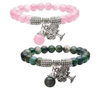 GTYHH 2 Pulseras con Cole De Árbol, Pulseras De Perlas, Pulseras Elees, Pulseras Elásticas, Pulseras De Regalo, Pulseras para Mujer