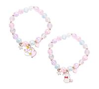 GTYHH 2 Pulseras con Cole De Dibujos Animados, Lindas Pulseras De Perlas, Pulseras para Niñas, Pulseras De La Amistad, Pulseras De Regalo