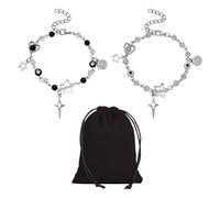 GTYHH 2 Pulseras Estilo Punk Y 1 Bolso Joyero, Pulseras De Personalidad De Moda, Pulseras De La Amistad, Pulseras Sencillas Y Versátiles.