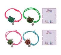 GTYHH 2 Tarjetas, 2 Pulseras De Tortuga, 2 Pulseras De Rana, Pulseras Infantiles, Pulseras De Humor para Niñas, Pulseras Decorativas para Niñas