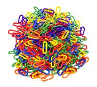 GTYHH 200 Uds. De Juguetes para Loros, Ganchos De Clip De Plástico, Juguetes Pequeños para Mascotas, Juguetes De Conexión De Arcoíris, Cadena para Mascotas Loros