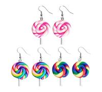 GTYHH 3 Pares De Aretes De Piruleta, Accesorios Divertidos para Corazones De Niñas, Lindos Accesorios A Juego para El Día A Día, Adecuados para Estilismo De Fiesta Y Disfraces.
