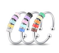GTYHH 3 Piezas Anillo De Rollerball Multicolor - Antiestrés para Aliviar La Ansiedad - para Niños Y Niñas