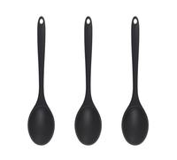 GTYHH 3 Piezas De Cucharas De Cocina Negra, Cuchara De Chef Antiadherente, Cuchara De Silicona Resistente Al Calor, Herramientas De Cocina, Accesorios para Hornear.
